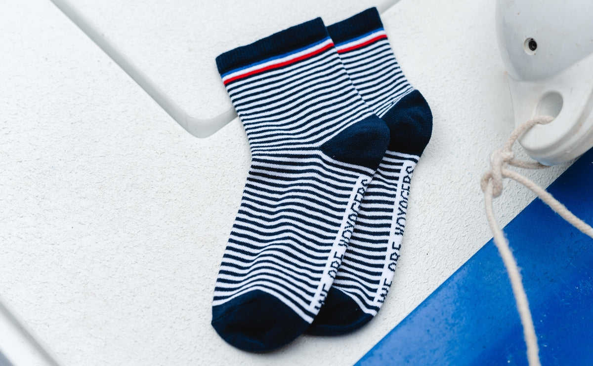 Recycled Socks - Marinière Blue Navy and White