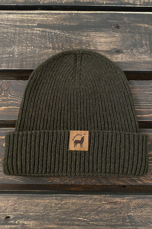 Bonnet en laine recyclée - Vert fougère