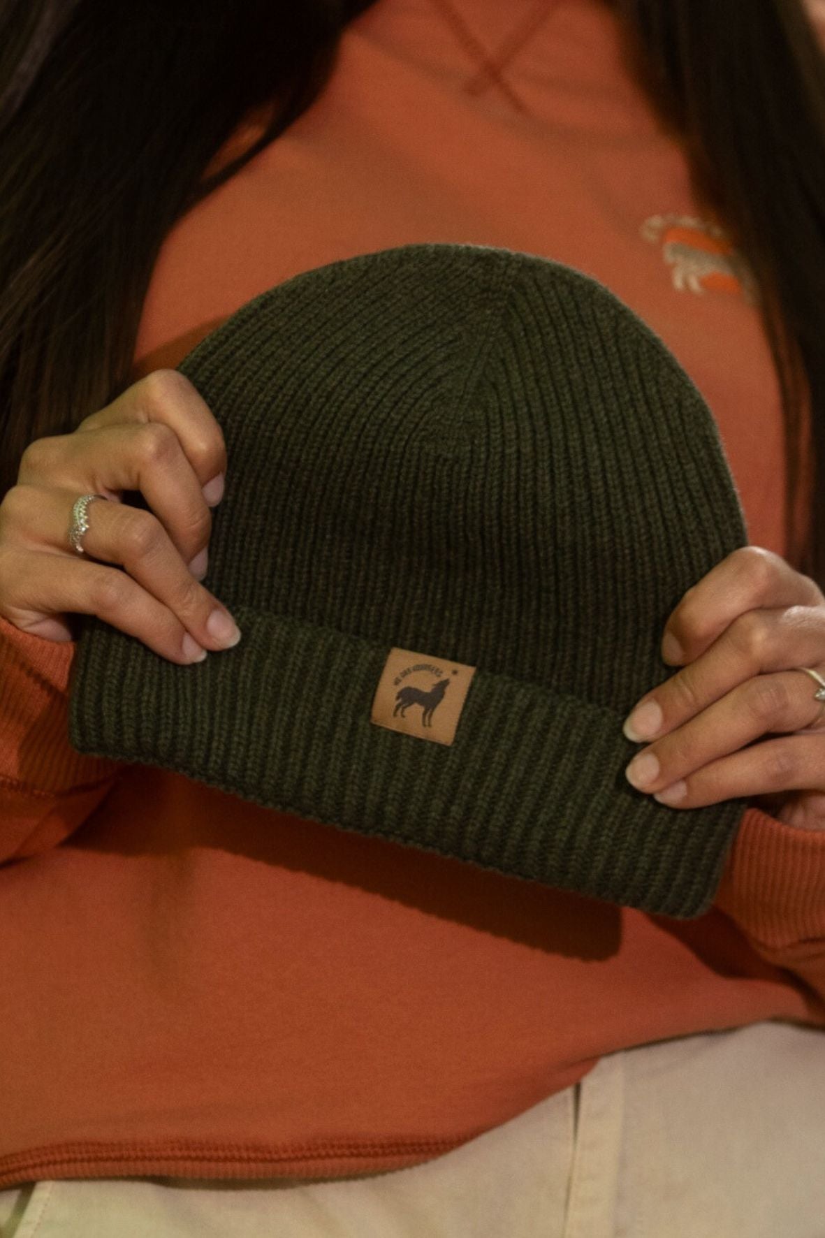 Recycled wool beanie - Fern green