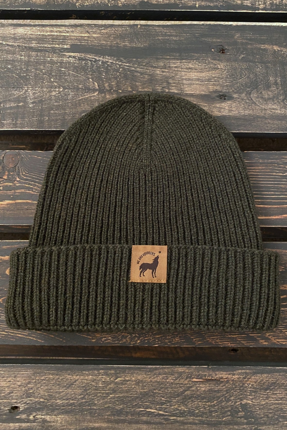 Recycled wool beanie - Fern green