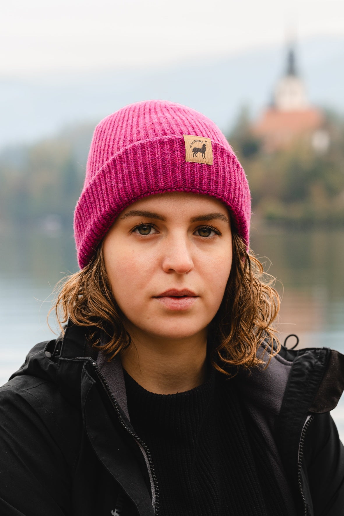 Recycled Wool Beanie - Fuchsia