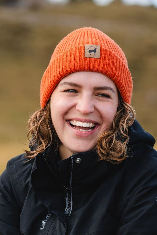 Bonnet en laine recyclée - Mandarine