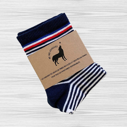 Recycled Socks - Marinière Blue Navy and White 