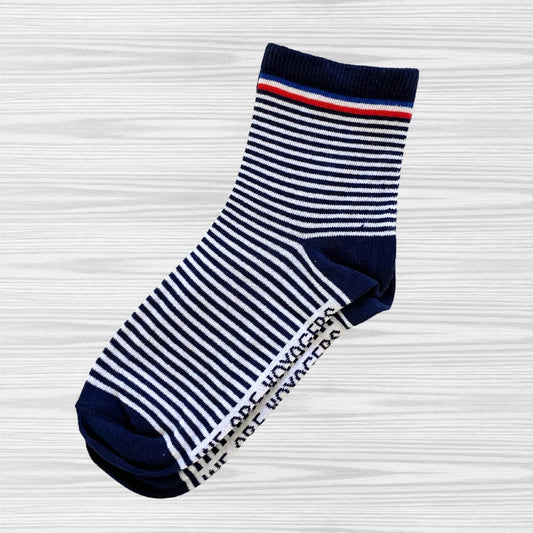 Chaussettes Recyclées Femmes - Marinière Marine et Blanc