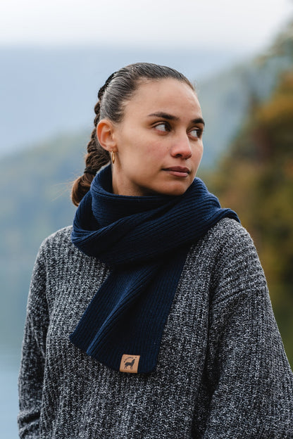 Recycled Wool Scarf - Blue Navy