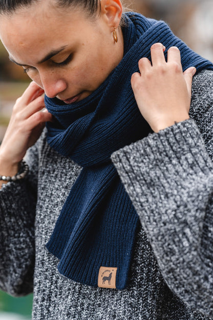 Recycled Wool Scarf - Blue Navy