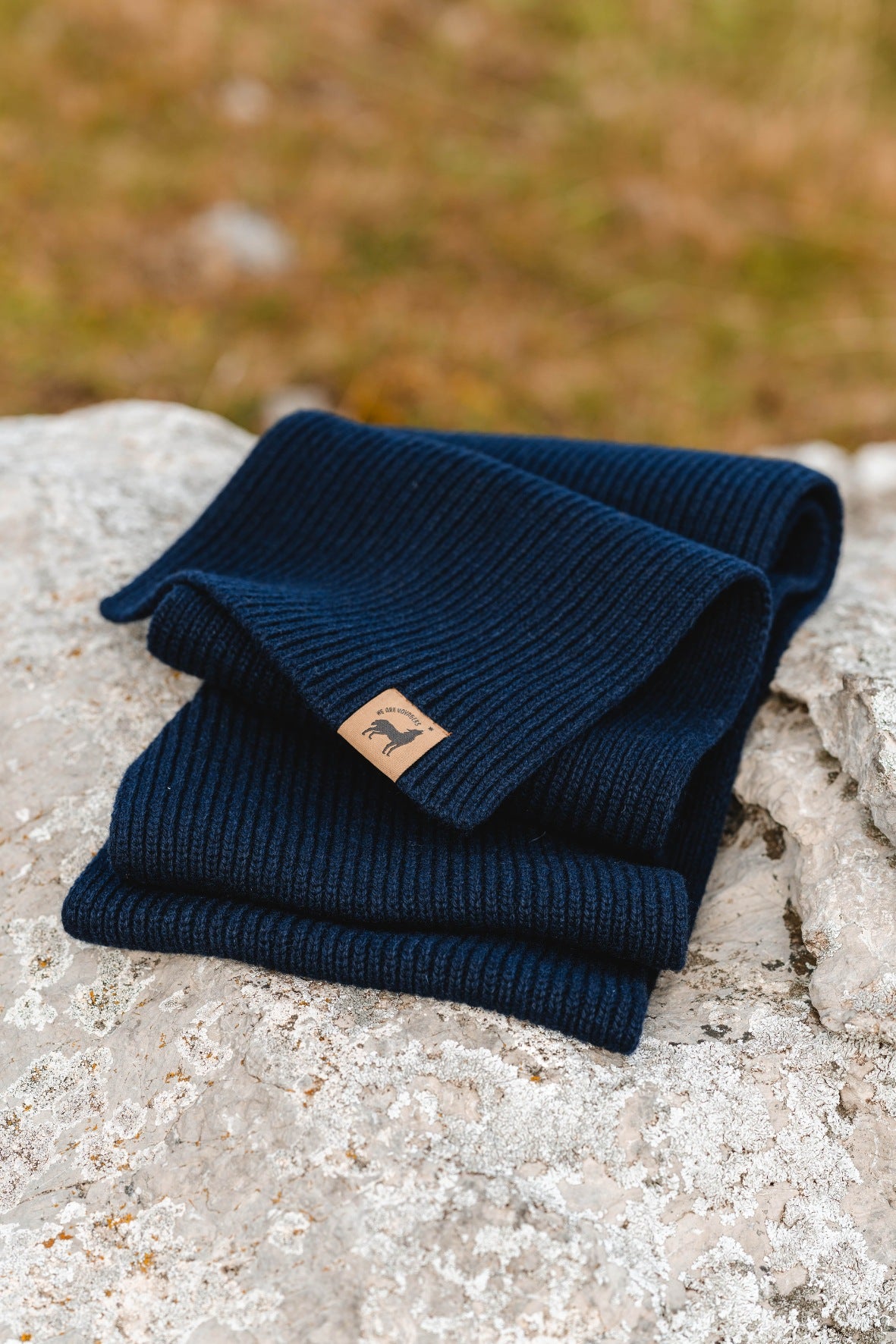 Recycled Wool Scarf - Blue Navy